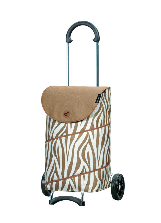 Mobilität - Shopper aus chromatisiertem Stahlrohrgestell, in Farbe BRAUN-WEISS