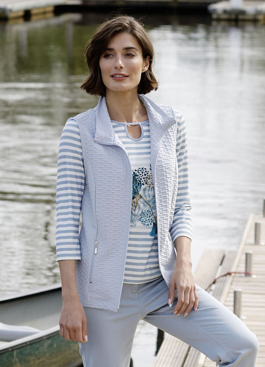 Shirts - Shirtweste mit Stehkragen, in Größe 038 bis 046, in Farbe HELLBLAU Ansicht 1