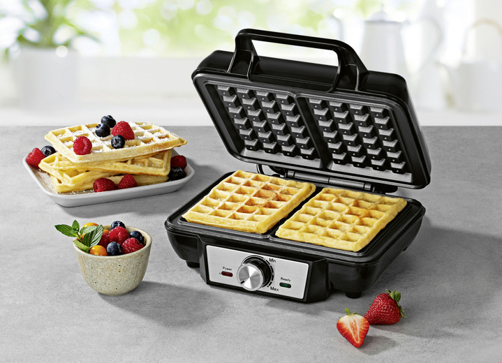 - Waffeleisen für Belgische Waffeln, in Farbe SCHWARZ-SILBER