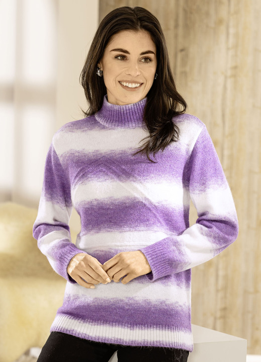 Langarm - Pullover mit Farbverlauf Langarm - Pullover mit Farbverlauf, in Größe L(44/46) bis XS(32/34), in Farbe FLIEDER-ECRU