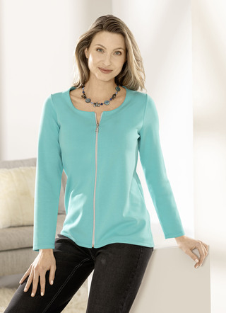 Shirtjacke mit durchgehendem Reissverschluss