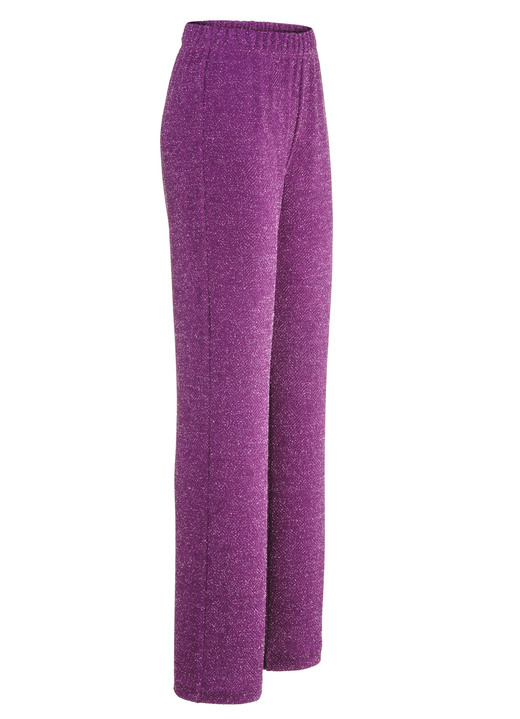 Hosen - Hose mit edel funkelndem Glanzgarn, in Größe 017 bis 052, in Farbe BEERE Ansicht 1