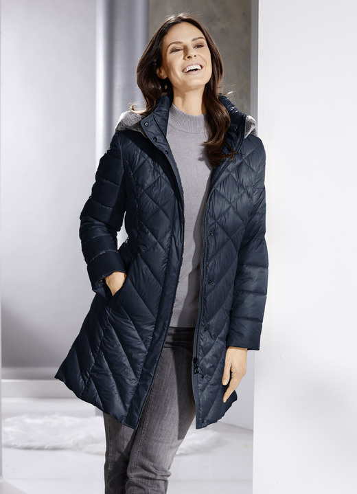 Jacken & Mäntel - Daunen-Kurzmantel mit abnehmbarer Kapuze Jacken & Mäntel - Daunen-Kurzmantel mit abnehmbarer Kapuze, in Größe 036 bis 054, in Farbe NAVY