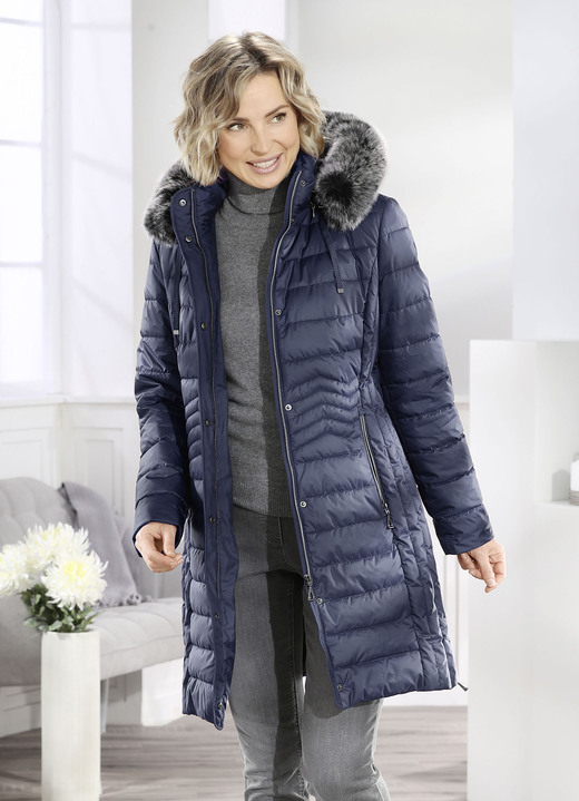 Jacken & Mäntel - Kurzmantel mit seitlicher Längssteppung Jacken & Mäntel - Kurzmantel mit seitlicher Längssteppung, in Größe 038 bis 056, in Farbe NAVY