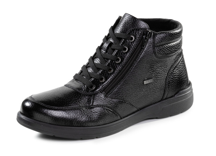 Stiefeletten - Gefütterte Herren-Boots, mit Reissverschluss, in Größe 040 bis 045, in Farbe SCHWARZ Ansicht 1