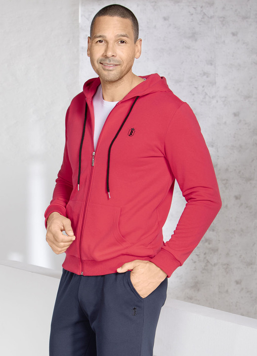 Freizeitanzüge - Kapuzenjacke in 5 Farben, in Größe 3XL (64/66) bis XXL (60/62), in Farbe SCHWARZ Ansicht 1
