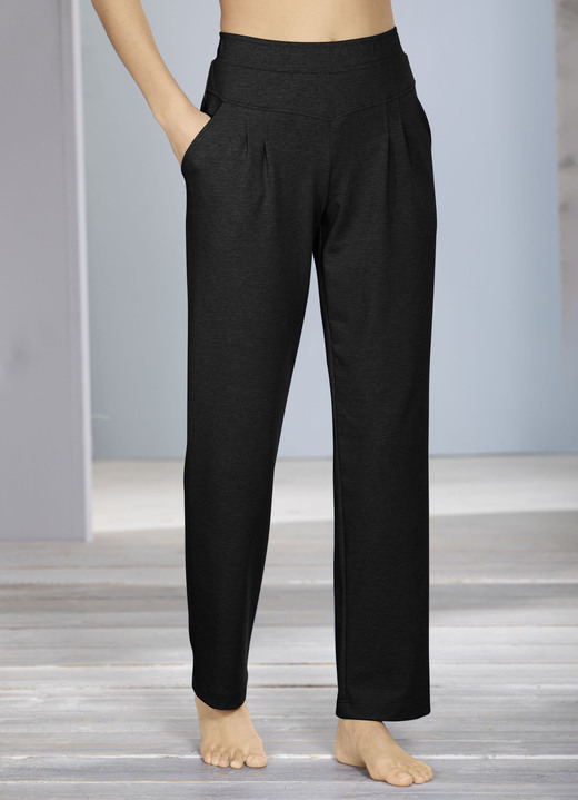 Freizeithosen - Hose mit breitem Dehnbund, in Größe 018 bis 054, in Farbe SCHWARZ Ansicht 1