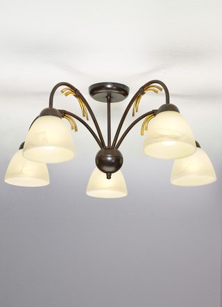 Deckenlampe mit Gestell aus Eisen
