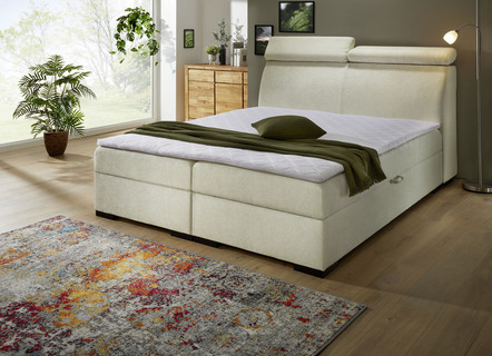 Boxspringbett auf hochwertigem Echtholzgestell