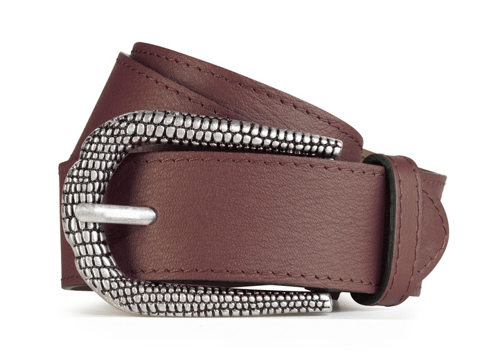 Accessoires - Ledergürtel, in Größe 075 bis 115, in Farbe BORDEAUX Ansicht 1