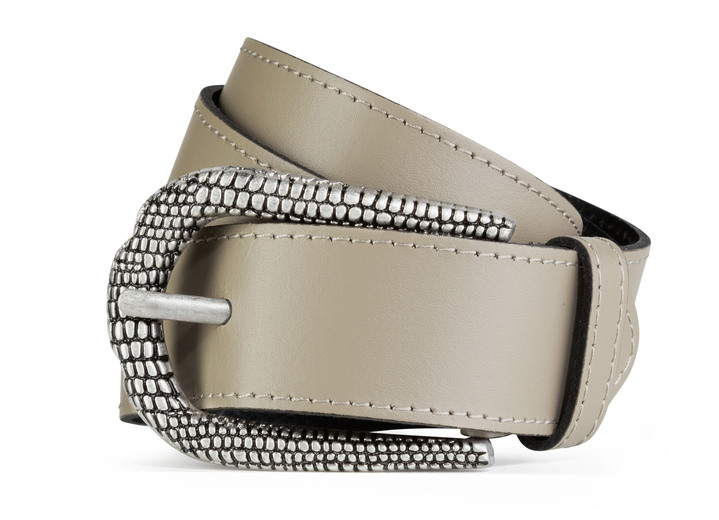 Accessoires - Ledergürtel, in Größe 075 bis 115, in Farbe TAUPE Ansicht 1