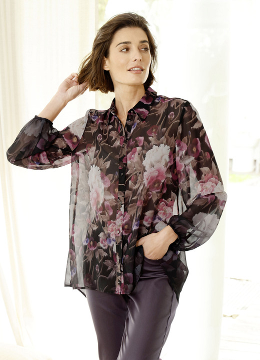 Langarm - Bluse, in Größe 038 bis 048, in Farbe MULTICOLOR