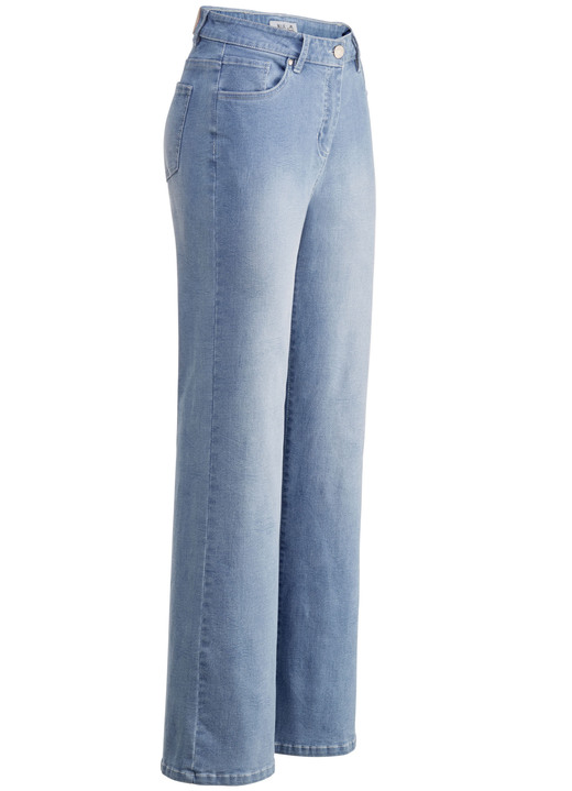 Hosen mit Knopf- und Reissverschluss - Jeans in aktueller Fingerprint-Dessinierung, in Größe 017 bis 050, in Farbe HELLBLAU Ansicht 1