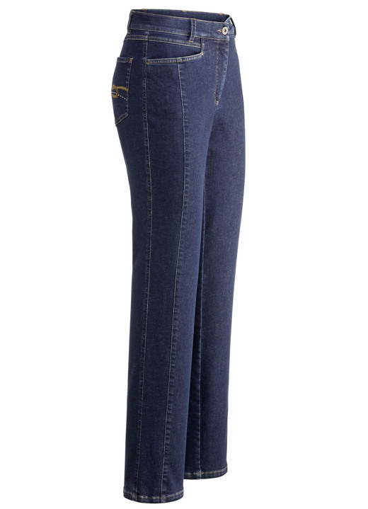 Hosen mit Knopf- und Reissverschluss - Jeans in 4-Pocket-Form, in Größe 018 bis 052, in Farbe DUNKELBLAU Ansicht 1
