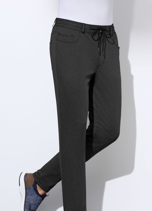 Hosen - Superstretch-Hose mit Gummibund in 3 Farben, in Größe 024 bis 062, in Farbe SCHWARZ Ansicht 1