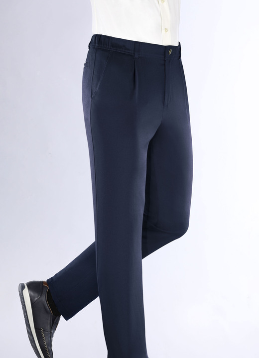 Hosen - Hose von «Klaus Modelle» mit Gummibund in 3 Farben, in Größe 024 bis 062, in Farbe MARINE Ansicht 1