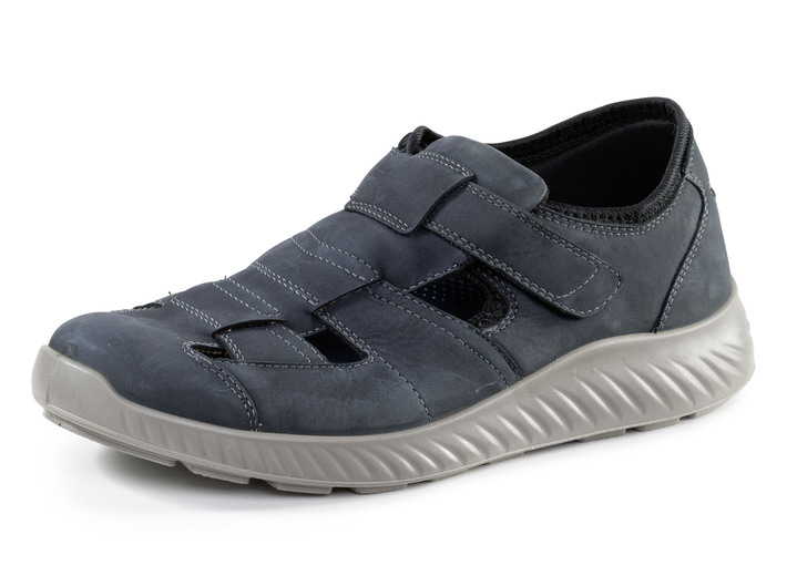 Slipper & Schnürschuhe - GINO GALANTE Slipper aus weichem, gefettetem Rind-Nubukleder, in Größe 039 bis 046, in Farbe MARINE Ansicht 1