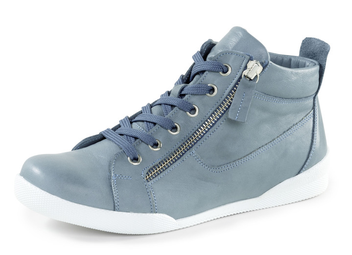 Sport- & Freizeitschuhe - Andrea Conti, sportive Damen-Boots, mit herausnehmbarem Fussbett, in Größe 036 bis 042, in Farbe JEANS Ansicht 1