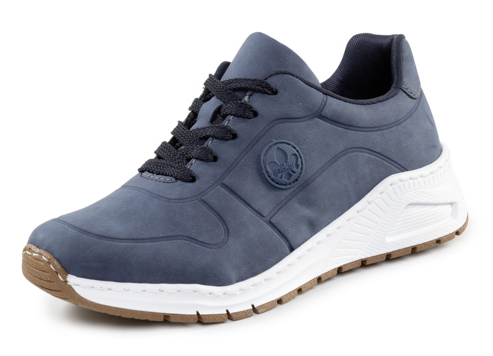Slipper & Schnürschuhe - Rieker Schnür-Sneaker mit Wechselfussbett, in Größe 036 bis 042, in Farbe JEANS Ansicht 1