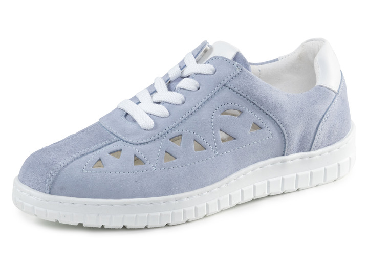 Slipper & Schnürschuhe - ELENA EDEN Sneaker aus Veloursleder, in Größe 036 bis 042, in Farbe LAVENDEL-WEISS Ansicht 1