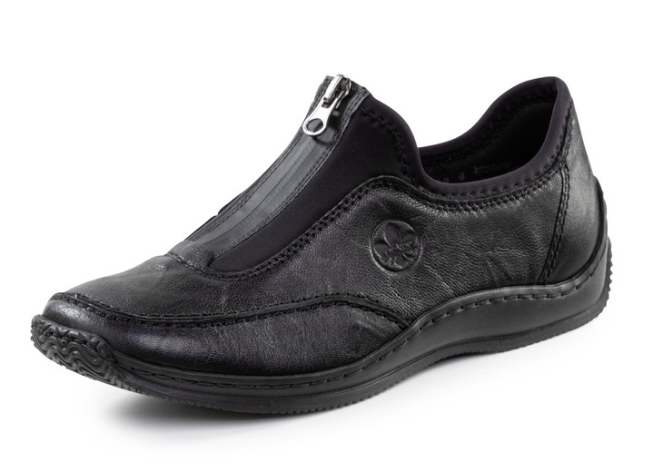 Slipper & Schnürschuhe - Rieker, klassische Damen-Slipper, mit Reissverschluss, in Größe 036 bis 042, in Farbe SCHWARZ Ansicht 1