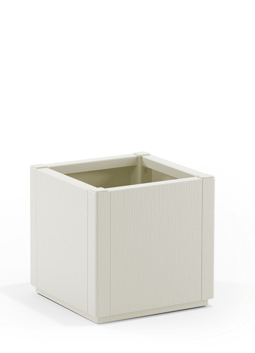 Blumentöpfe & Pflanzgefässe - Pflanzkasten aus recyceltem Polypropylen, in Farbe WEISS, in Ausführung Ohne Spalier, schmal Ansicht 1