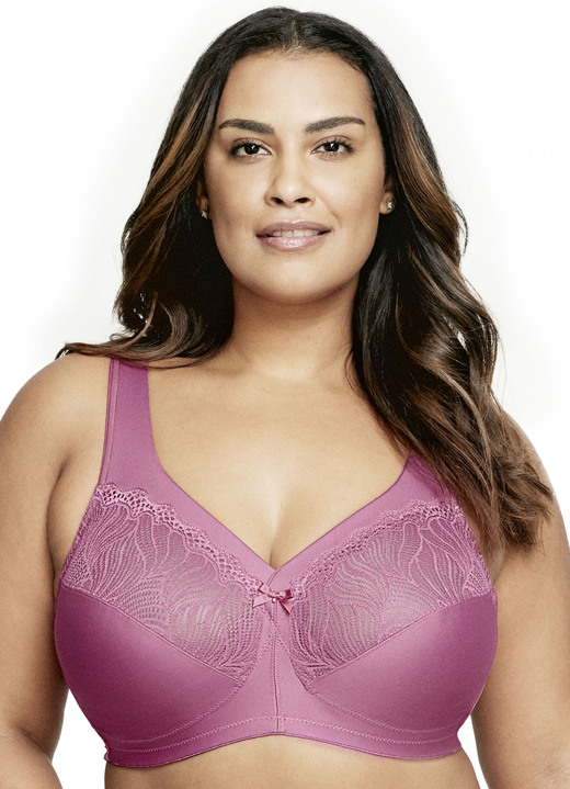 Damenunterwäsche - Glamorise Stütz-BH mit Spitze, in Größe 080 bis 120, in Cup C, in Farbe AZALEE Ansicht 1
