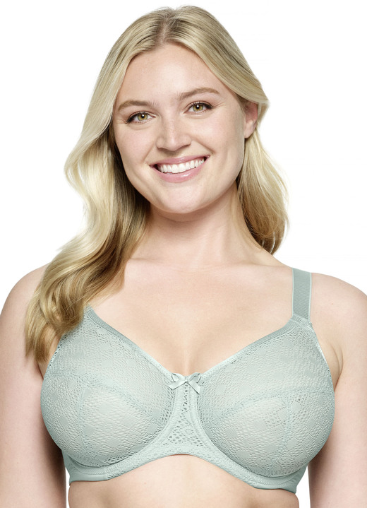 Damenunterwäsche - Glamorise Bügel-BH mit hübscher Elastikspitze, in Größe 075 bis 110, in Cup G, in Farbe JADE Ansicht 1
