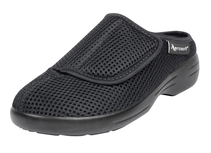 Sandalen & Pantoletten - Klett-Pantolette für Damen und Herren, in Größe 036 bis 046, in Farbe SCHWARZ Ansicht 1
