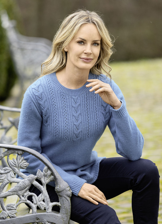 Pullover - Pullover mit Strukturmix Pullover - Pullover mit Strukturmix, in Größe 038 bis 054, in Farbe BLEU