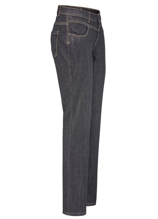 Hosen mit Knopf- und Reissverschluss - Magic-Jeans mit figurformendem Jeanssattel, in Größe 017 bis 052, in Farbe SCHWARZ Ansicht 1