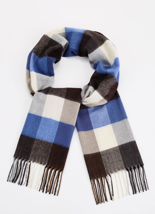 Schals - Schal mit Karodessin, in Farbe SCHWARZ-ROYALBLAU-BEIGE Ansicht 1