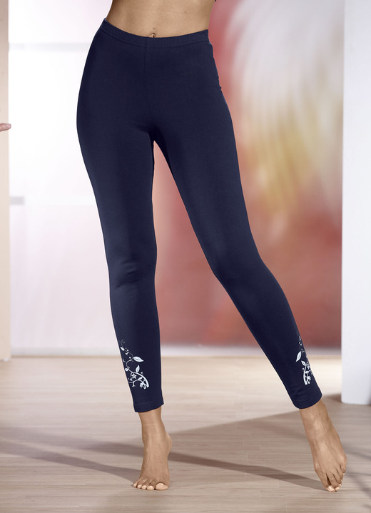 Leggings - Zweierpack Leggings in langer Form, in Größe 036 bis 054, in Farbe 1X SCHWARZ, 1X MARINE Ansicht 1
