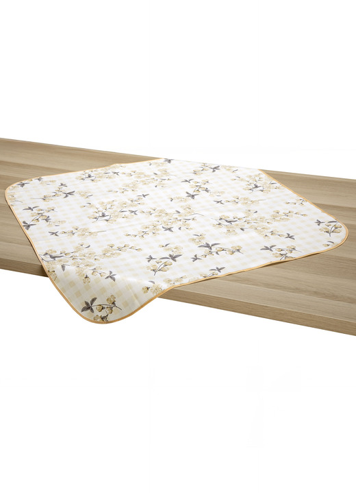 Gartentischdecken - Hochwertige und pflegeleichte Wachstuch-Tischdecken, in Größe 108 (Mitteldecke, 80/ 80 cm) bis 170 (Tischdecke oval, 155/220 cm), in Farbe HELLGELB Ansicht 1