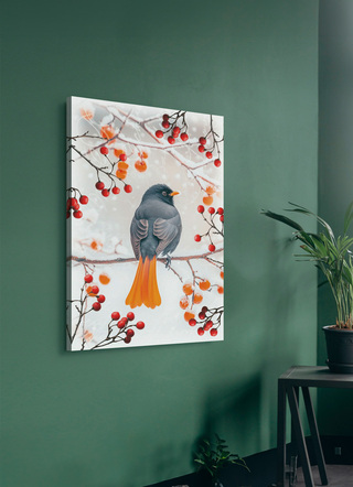 Bild Vogel des Jahres 2025 Hausrotschwanz auf Leinwand