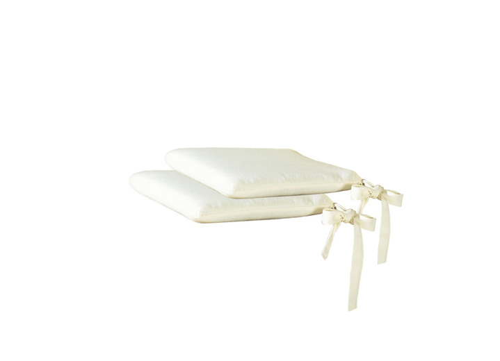 Heimtextilien - 2er-Set Sitzkissen mit Schleifenbändern, in Farbe BEIGE Ansicht 1
