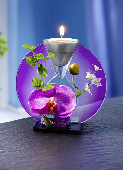 Geschenkideen - Einzigarter Teelichthalter aus Glas, in Farbe ROSÉ