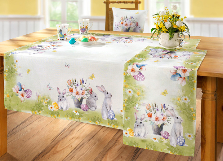 Heimtextilien - Stimmungsvolle Wohn-Accessoires, in Größe 101 (Läufer, 40x 90 cm) bis 404 (Kissenbezug, 40x 40 cm), in Farbe GRÜN-BUNT Ansicht 1
