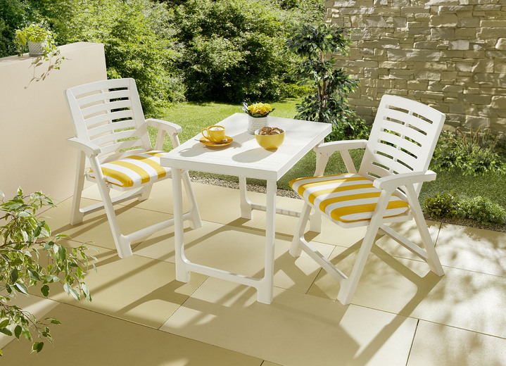 Gartenmöbel - Wetterfestes Balkon-Set, 3-teilig, in Farbe WEISS Ansicht 1