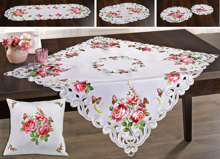 Tisch- und Raumdekoration mit Rosen-Motiven