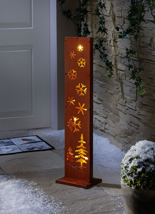 Garten - LED-Stele aus Metall, «Winter», in Farbe BRAUN