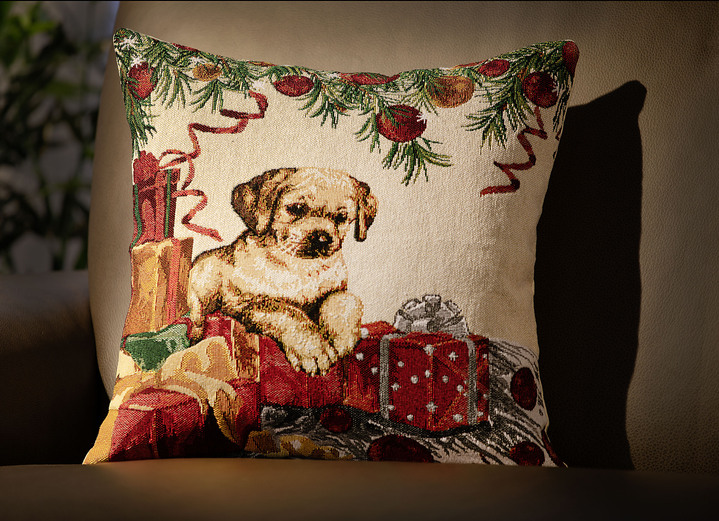 Heimtextilien - Kissenbezug Hund mit Geschenken, in Farbe BUNT