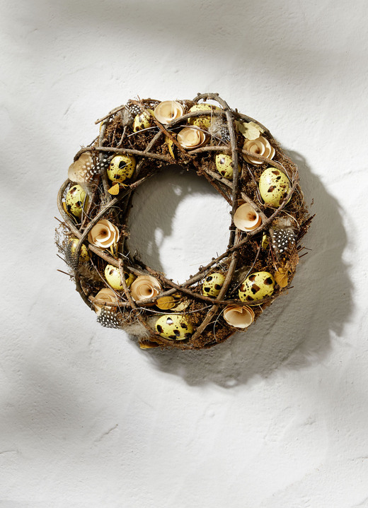 - Wandkranz aus Kunst- und Textilmaterial, in Farbe NATUR, in Ausführung Wandkranz klein