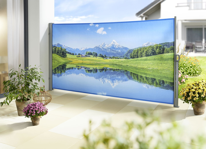 Sichtschutz - Seitenmarkise aus Aluminium und Stahl, in Farbe , in Ausführung Bergsee Ansicht 1