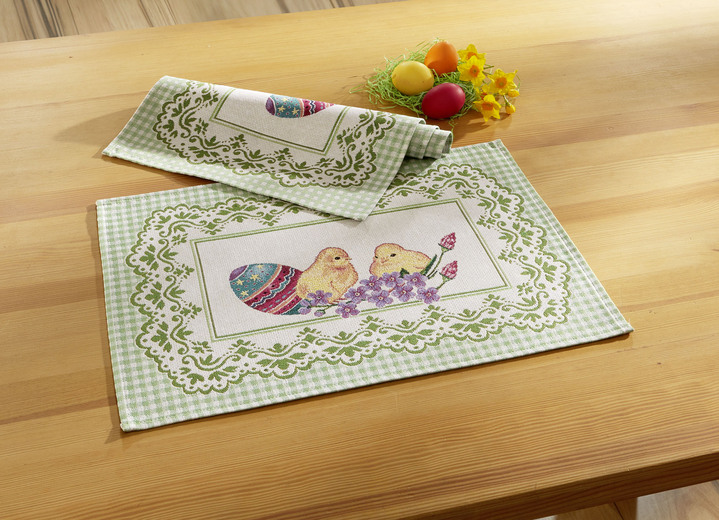 Heimtextilien - Gobelin Tischdecke und Kissenbezug, in Größe 100 (2x Platzset, 33x 45 cm) bis 404 (Kissenbezug, 45x 45 cm), in Farbe MULTICOLOR Ansicht 1