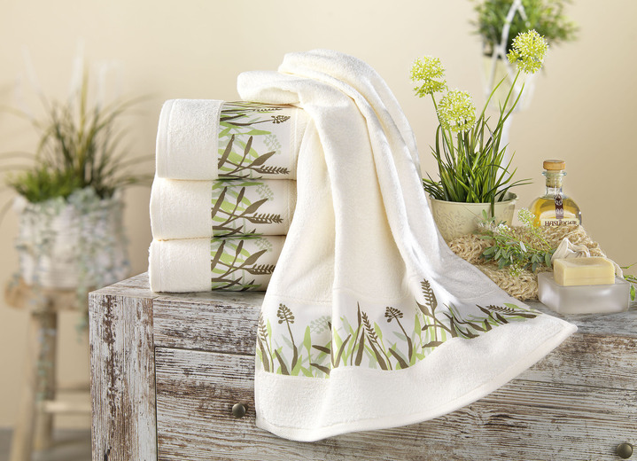 Frottier Handtücher - Frottier-Serie aus 100% Baumwolle, in Größe 200 (1 Handtuch, 50/100 cm) bis 205 (5-teiliges Sparset), in Farbe CREME Ansicht 1