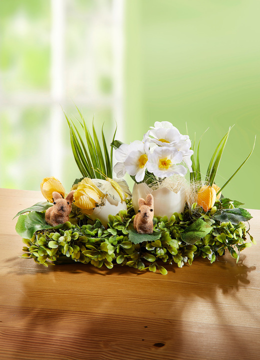 Ostern - Tischgesteck, in Farbe GRÜN-WEISS-GELB