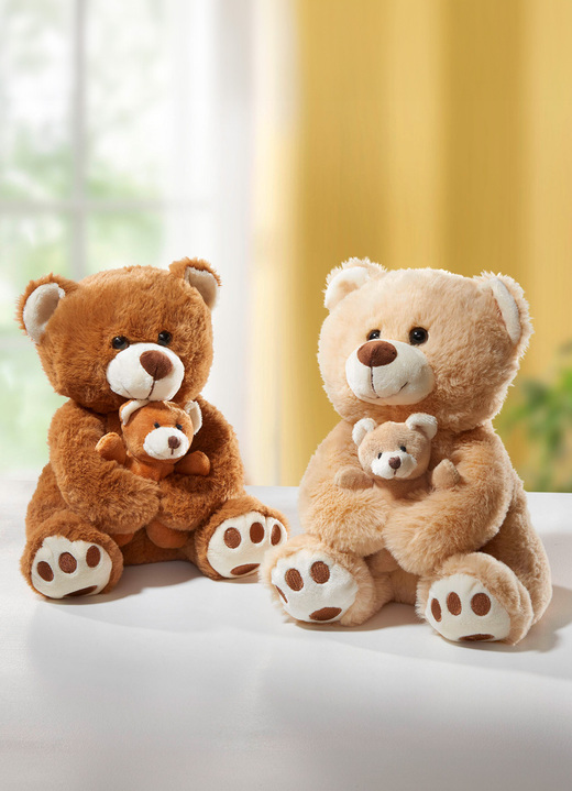 Geschenkideen - Plüschteddybär, 2er-Set, in Farbe BRAUN-CREME