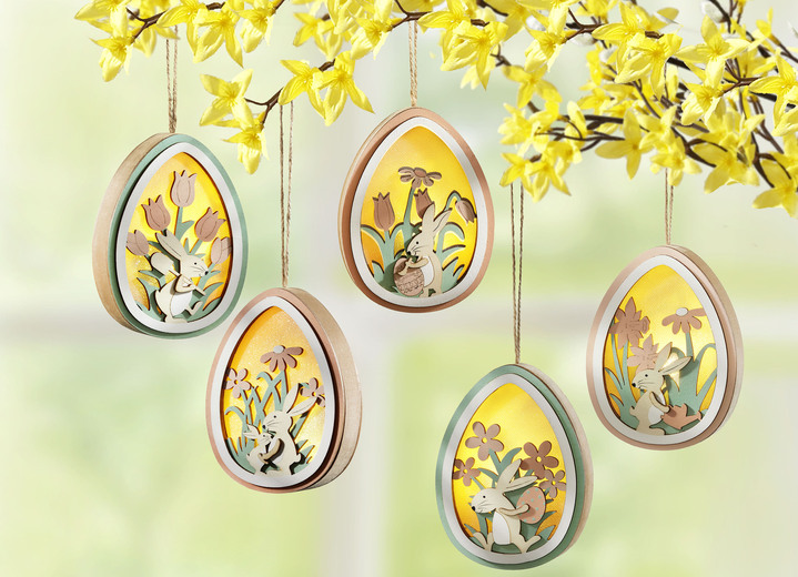 Ostern - Beleuchtete Ostereihänger, 5er-Set, in Farbe BUNT Ansicht 1
