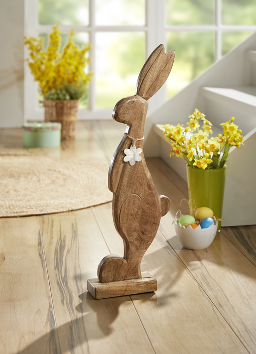 Ostern - Osterhase aus Mangoholz, in Farbe NATUR, in Ausführung Osterhase